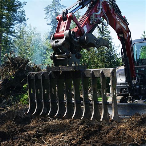 skid steer root rake video|root rakes for mini excavators.